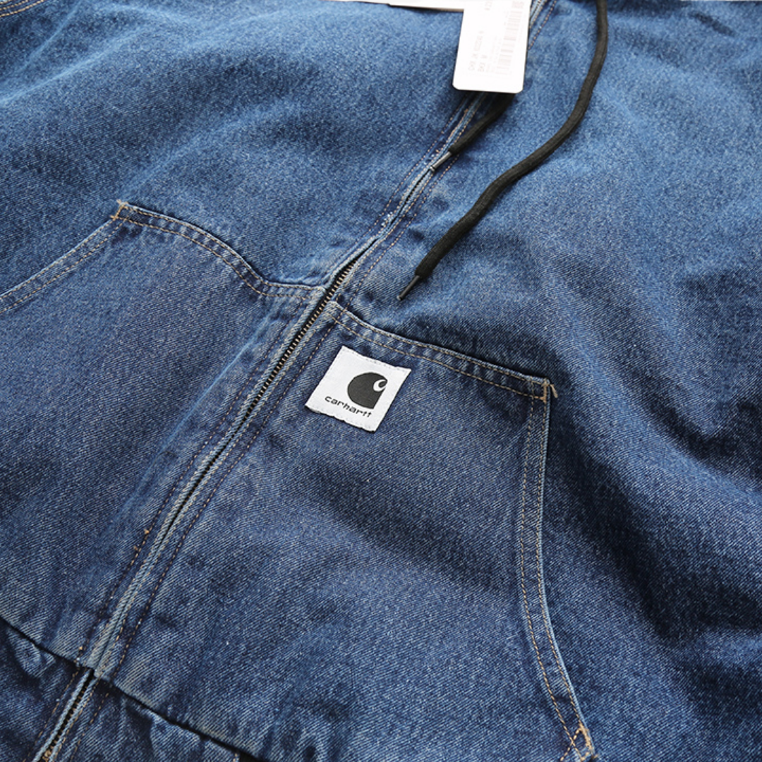 CARHARRT HEAVY DENIM ZIP UP HOODIE